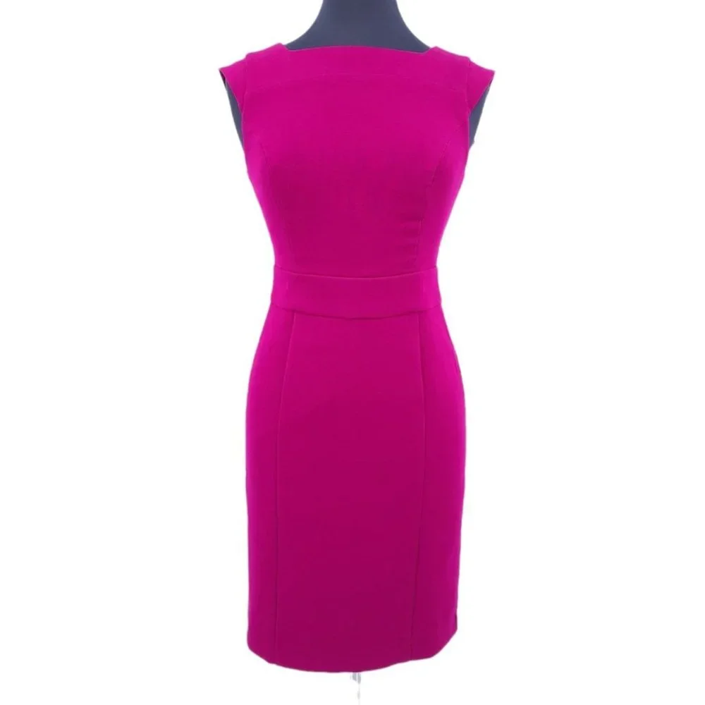 The Limited Magenta Dark Pink Stretch Bodycon Sleeveless Sheath Dress 2
